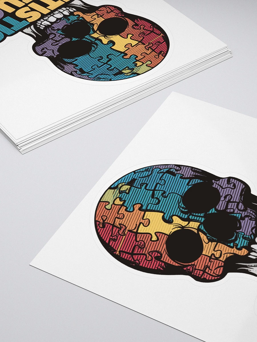 Autistic As Fuck Puzzle Piece Skull Vinyl Sticker product image (11)