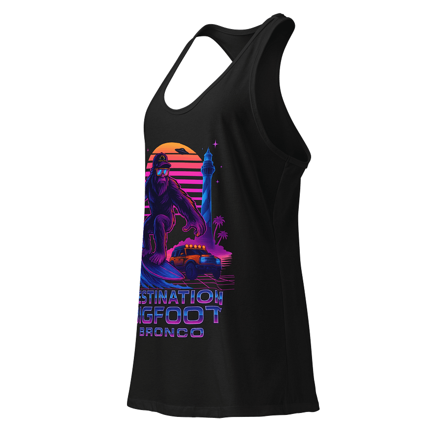 Destination Bigfoot Bronco Synthwave Next Level Women's Racerback Tank Top (Multi Color Options) product image (7)