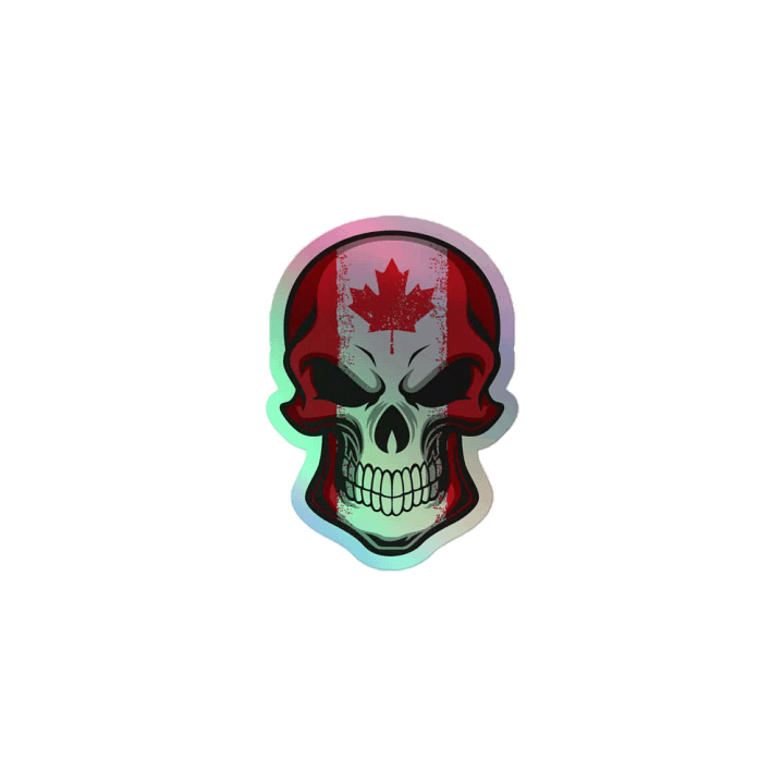 Canadian Skull Holographic Sticker Set product image (1)