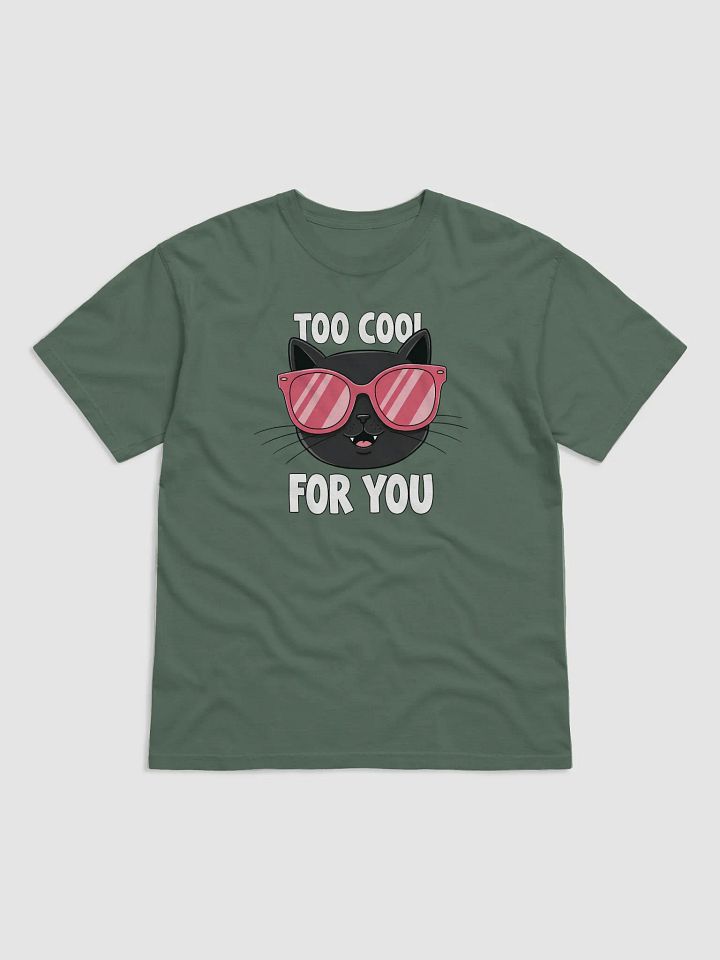 Funny Too Cool for You Black Cat T-Shirt with Pink Sunglasses - Cute Graphic Tee product image (2)