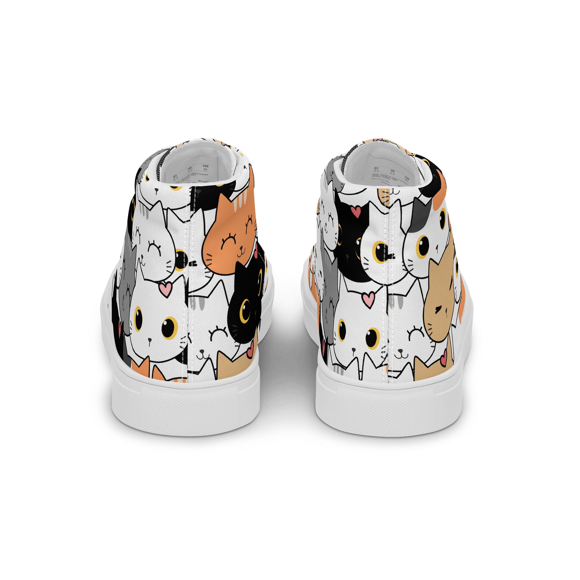 Whimsical Cat Faces High Top Canvas Shoes product image (4)