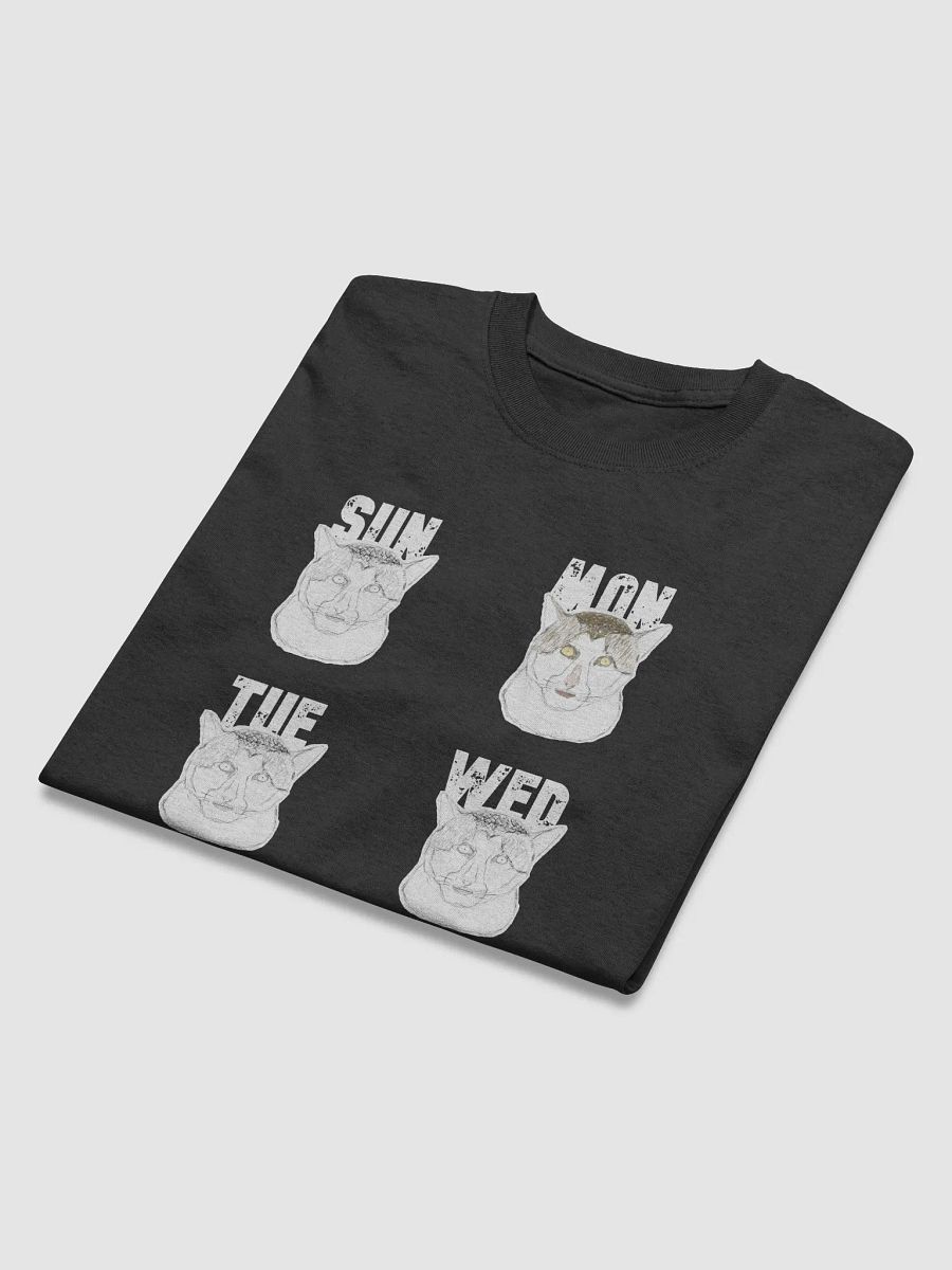 Cat Weekdays T-Shirt Black product image (4)