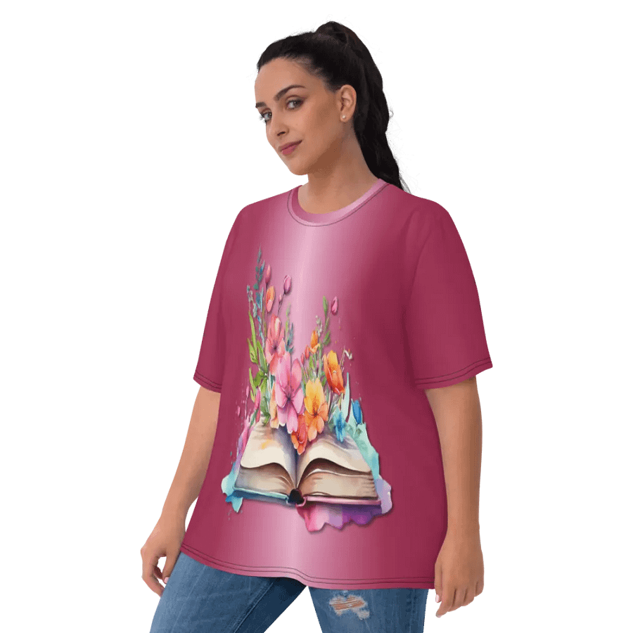Floral Book All Over Print T-shirt product image (10)