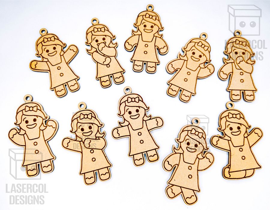 Gingerbread Cookies Christmas Ornaments Set 2 - Laser Cut Files product image (4)