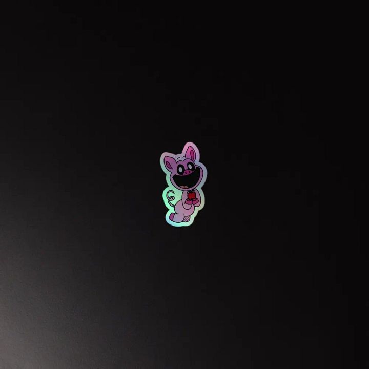 Smilling Critters Whimsical Piggy Holographic Sticker Sheet product image (2)