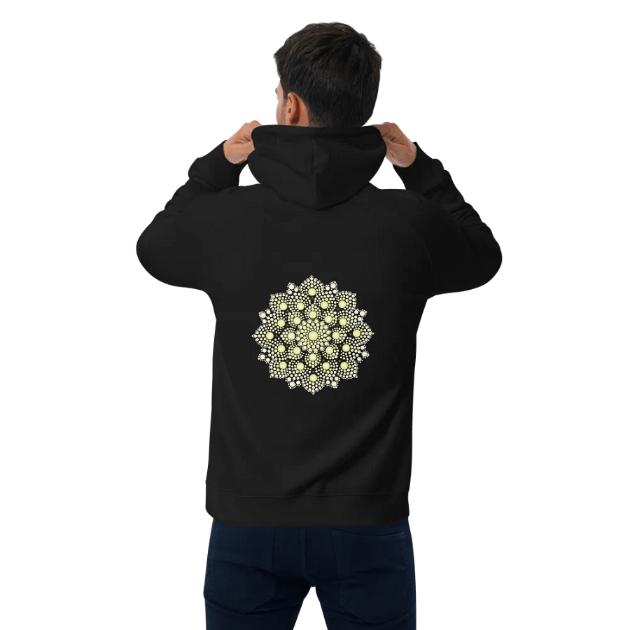 Yellow Dot Mandala Unisex Eco Hoodie product image (5)