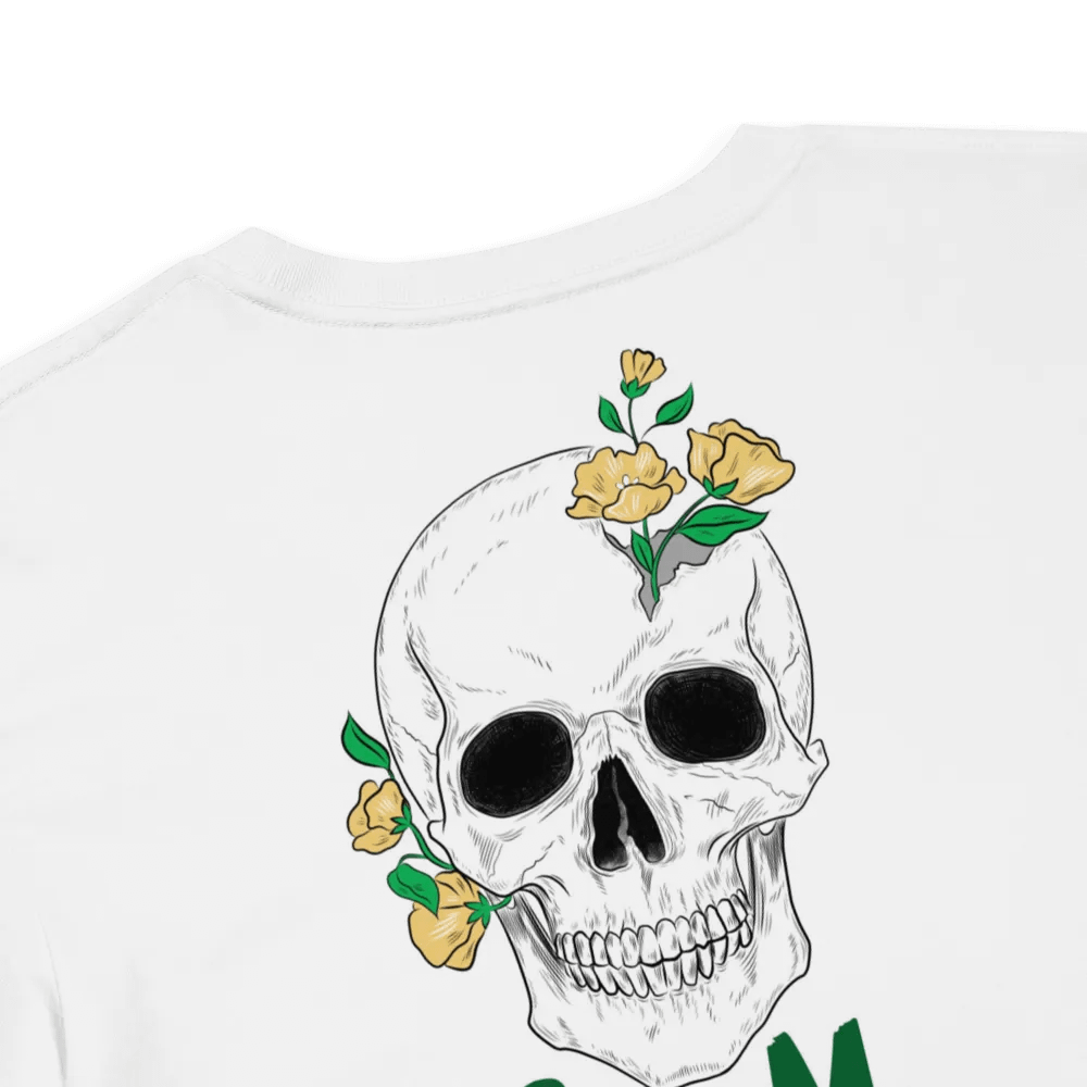 SKULL BLOOM (FRONT AND BACK DESIGN)- AS COLOUR CROP TOP FOR WOMEN product image (4)