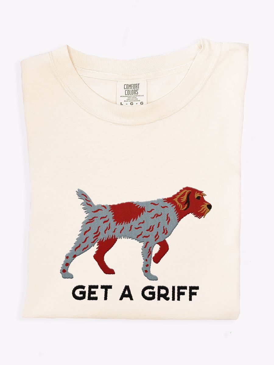 Get a Griff T-Shirt(Embroidered) of a Wirehaired Pointing Griffon(Liver Roan) product image (1)