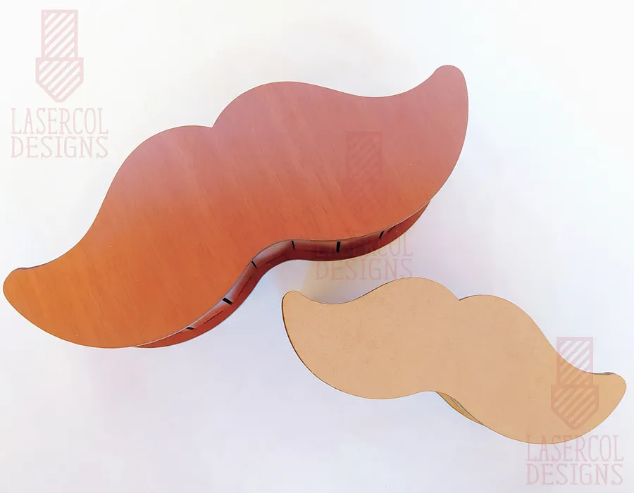 Mustache Shaped Father's Day Gift Boxes (2 Sizes) - Laser Cut Files product image (4)