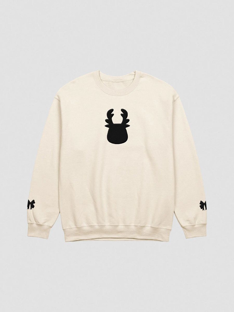 Dark Reindeer and Bow Embroidered Sweatshirt product image (1)