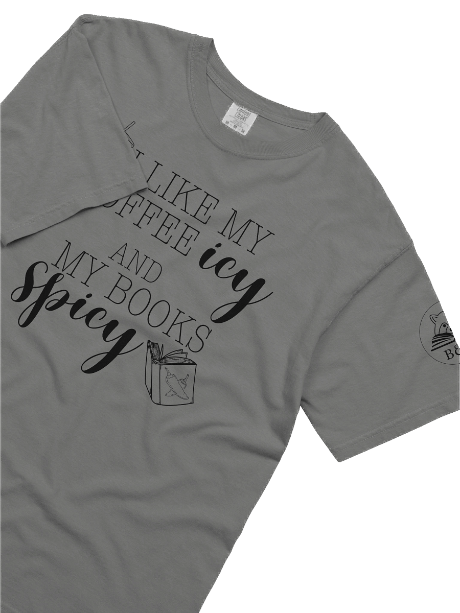 "Coffee Icy, Books Spicy" Comfort Tee product image (5)