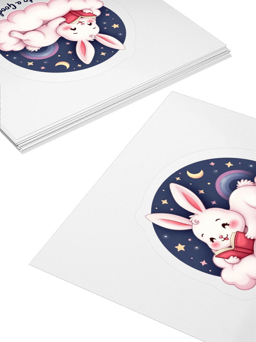 Hopping into a Good Book – Cute Bunny Sticker product image (4)