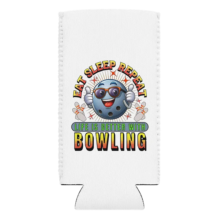Eat Sleep Repeat Thumbs Up Bowling Ball Can Cooler product image (1)