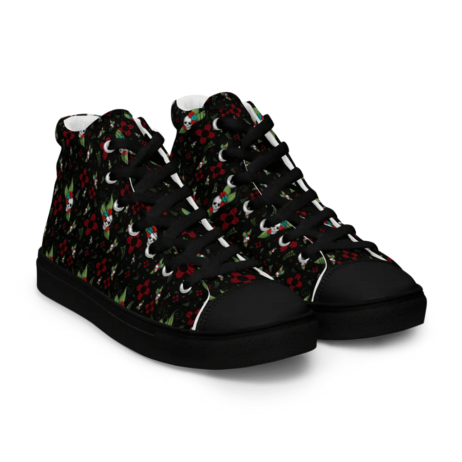 Zia Skull & Roses High Top Canvas Shoes product image (12)