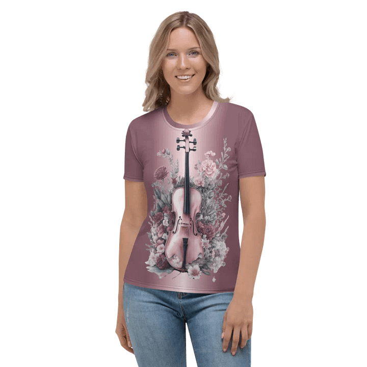 Floral Violin All Over Print T-shirt product image (2)