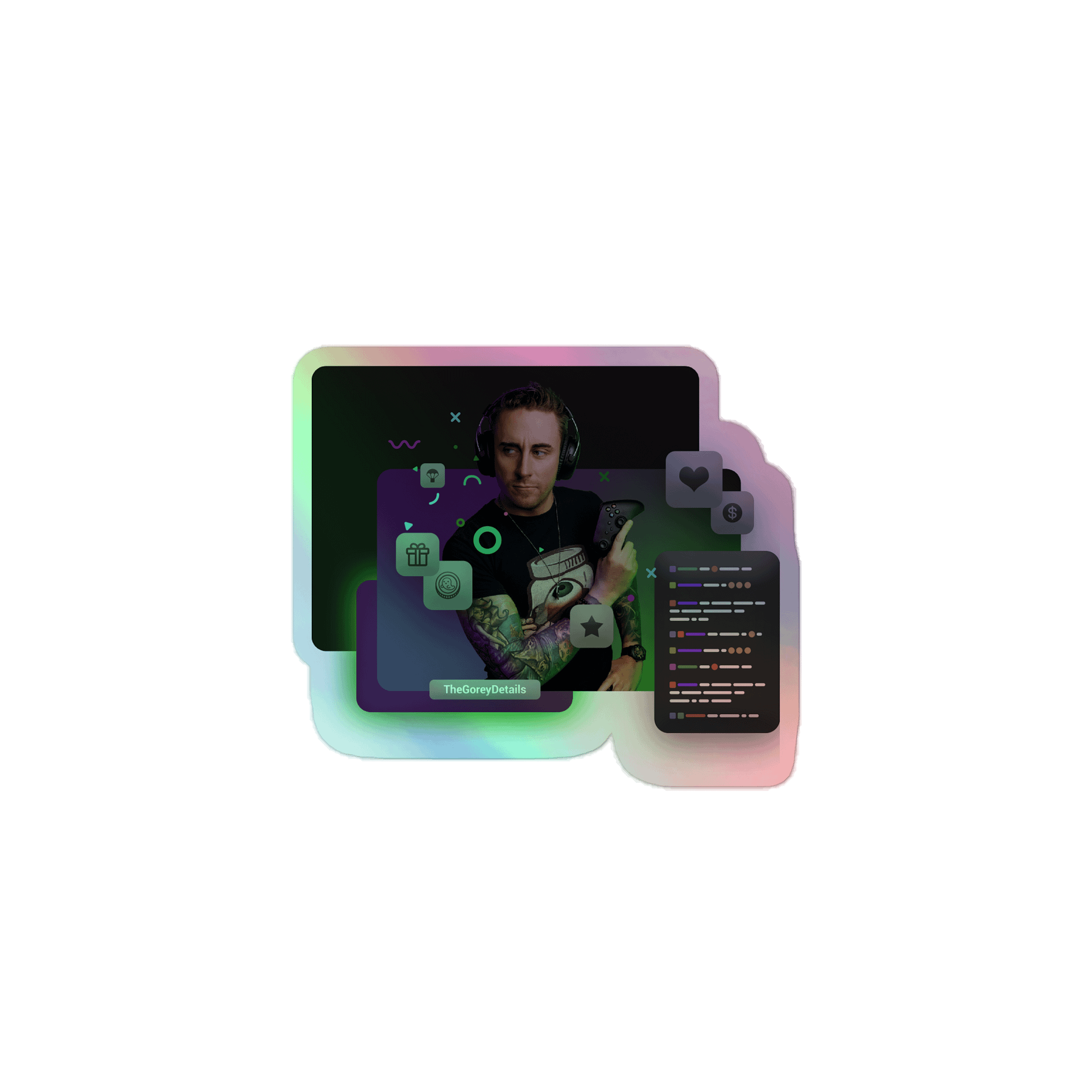 Chat Encouraged - Kiss-Cut Holographic Sticker Sheet product image (1)
