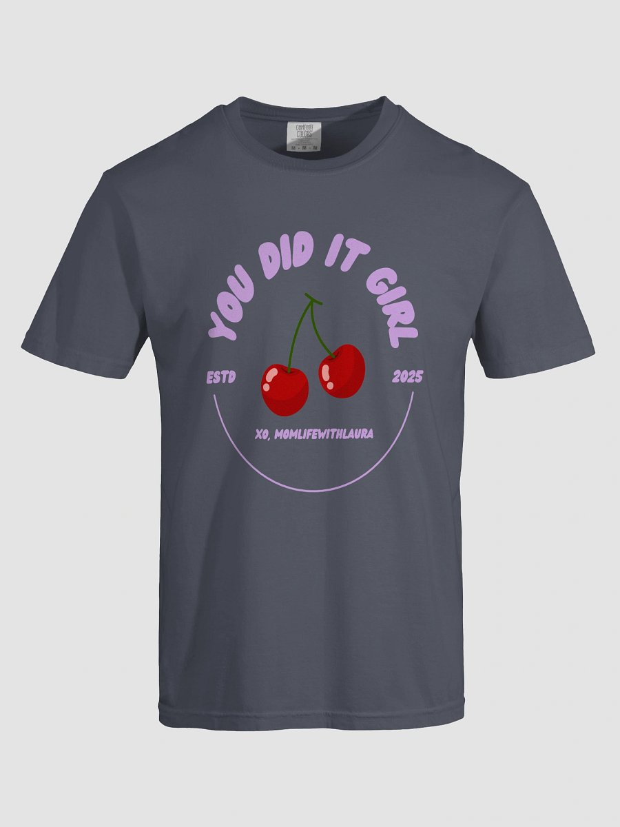 You Did it Girl Cherries Comfort Colors Tee - Lilac/Navy product image (5)