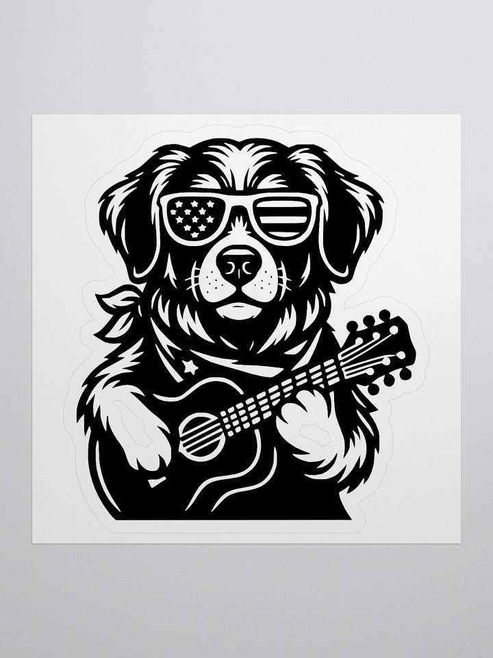 Patriotic Pup Rock Tour Look | Border Collie Sticker product image (1)