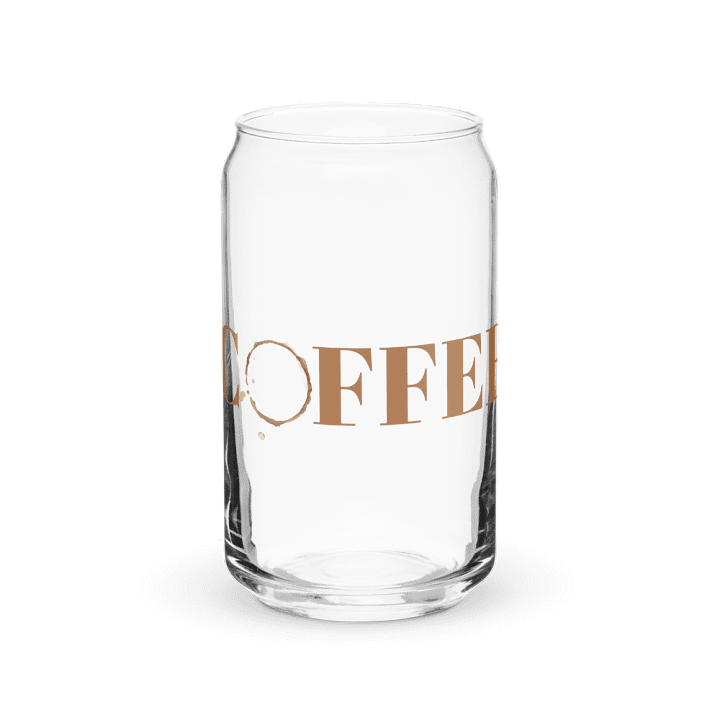 Coffee Print Glass Can Cup With Or Without Lid product image (2)