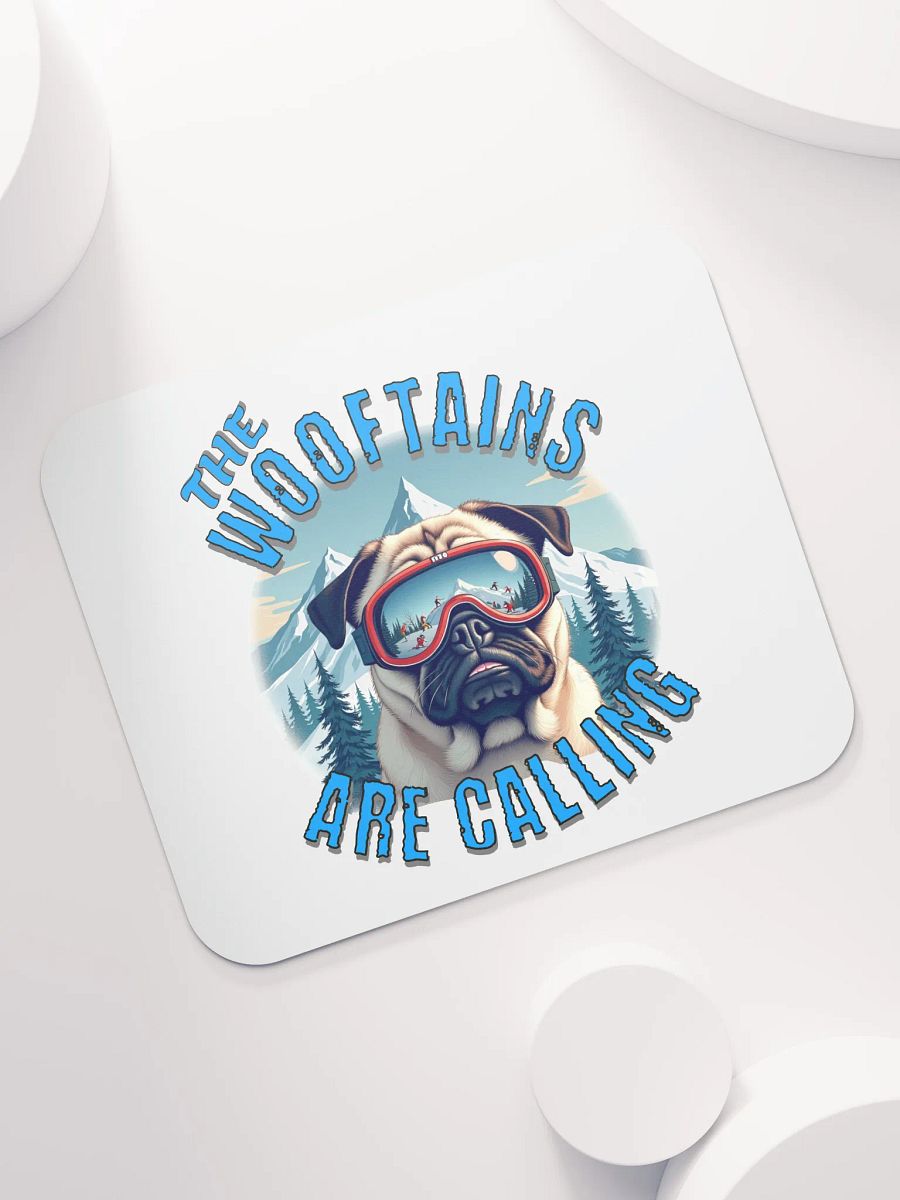 The Wooftains Are Calling Dog Pug Skiing Slopes Mouse Pad product image (5)