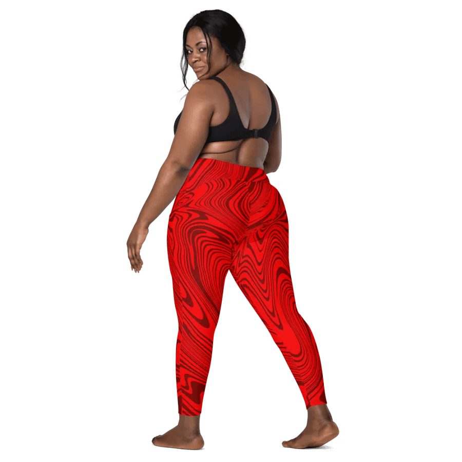 Leggings with Pockets - Abstract Red Swirls product image (8)