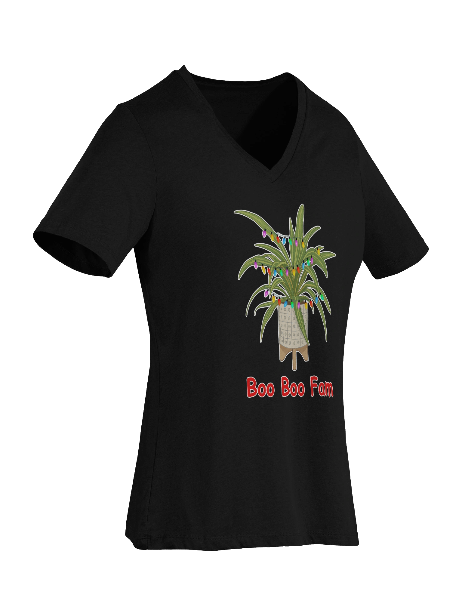 Women's Christmas Dragon Plant V Neck Tee Shirt product image (39)