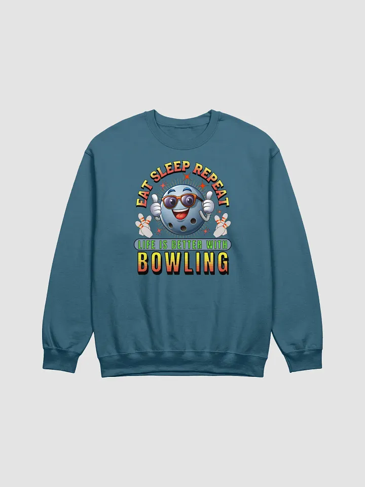 Eat Sleep Repeat Thumbs Up Bowling Crewneck Sweatshirt product image (11)