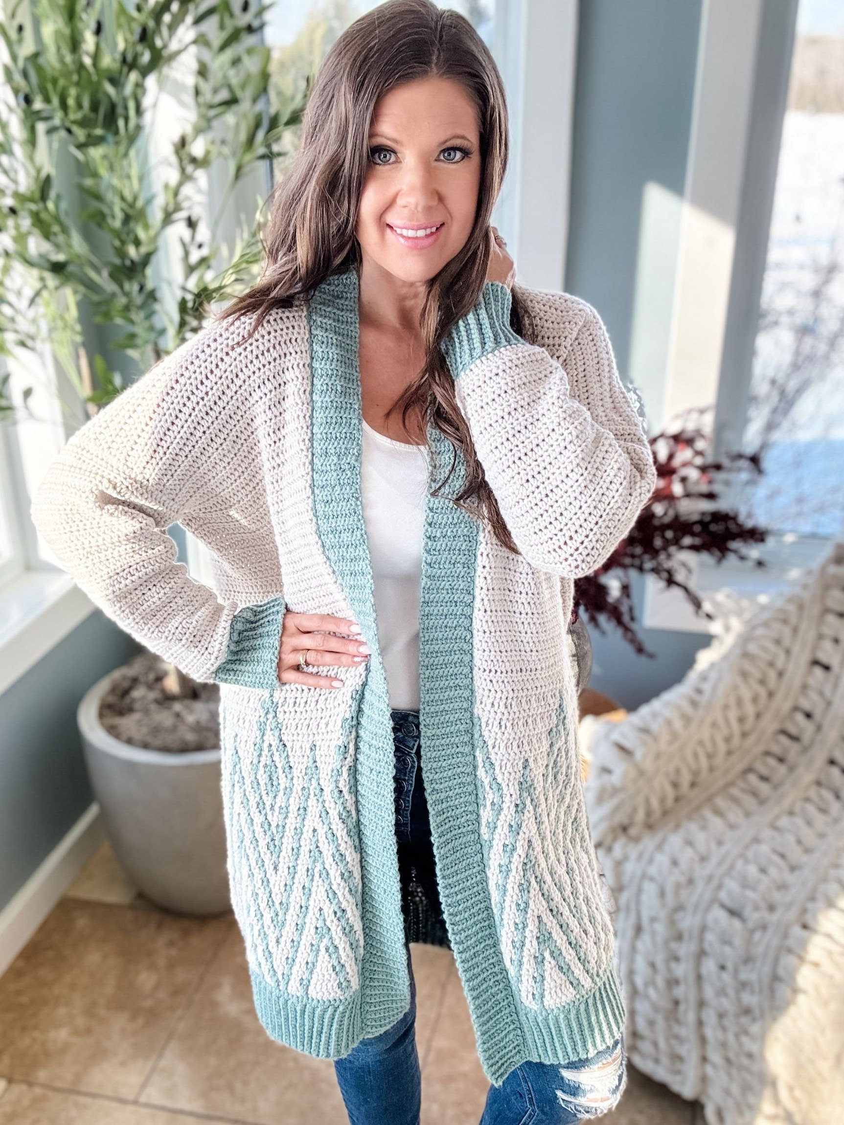 Diamond Drift Cardigan Crochet Pattern product image (6)
