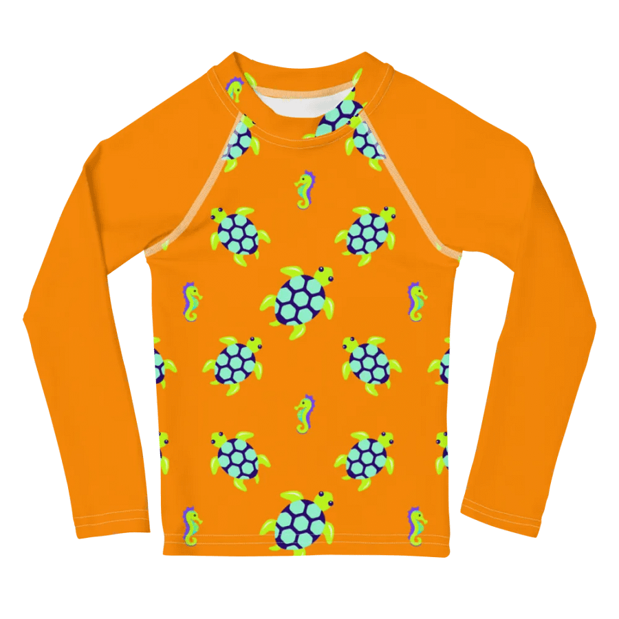 Neon Turtle Paradise Kids Rash Guard product image (3)