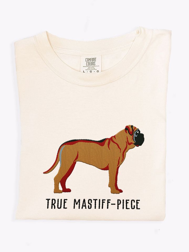 True Mastiff-Piece T-Shirt(Embroidered) of an English Mastiff product image (1)
