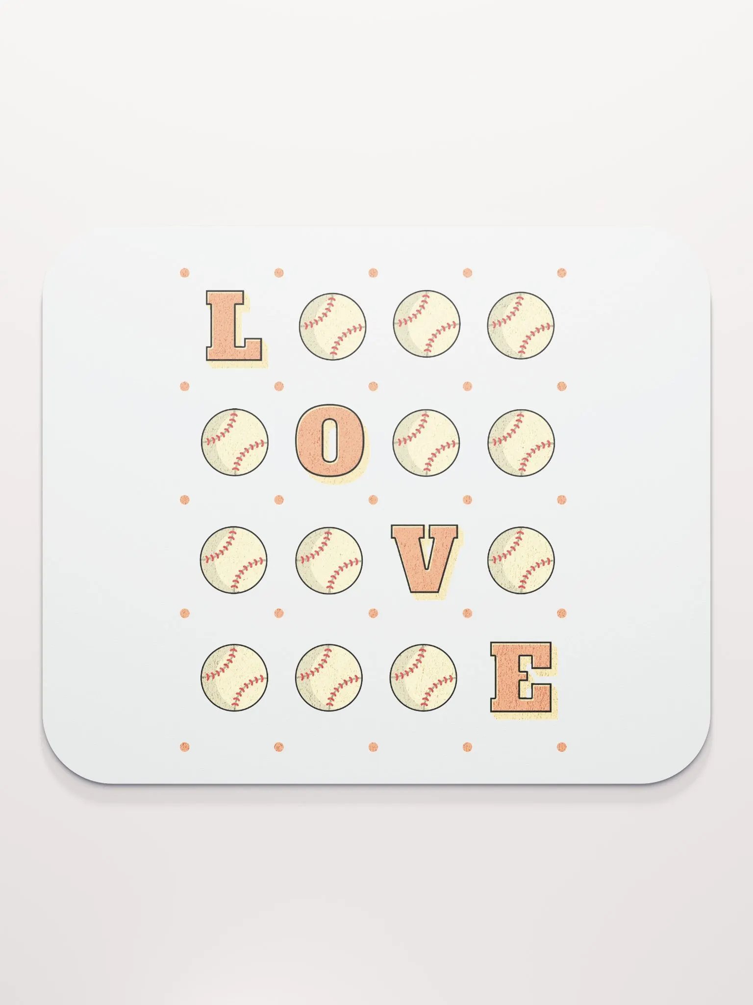 Love Baseball Square Grid Mouse Pad product image (2)