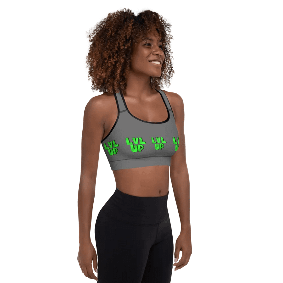 LVL UP Grey Sports Bra product image (4)