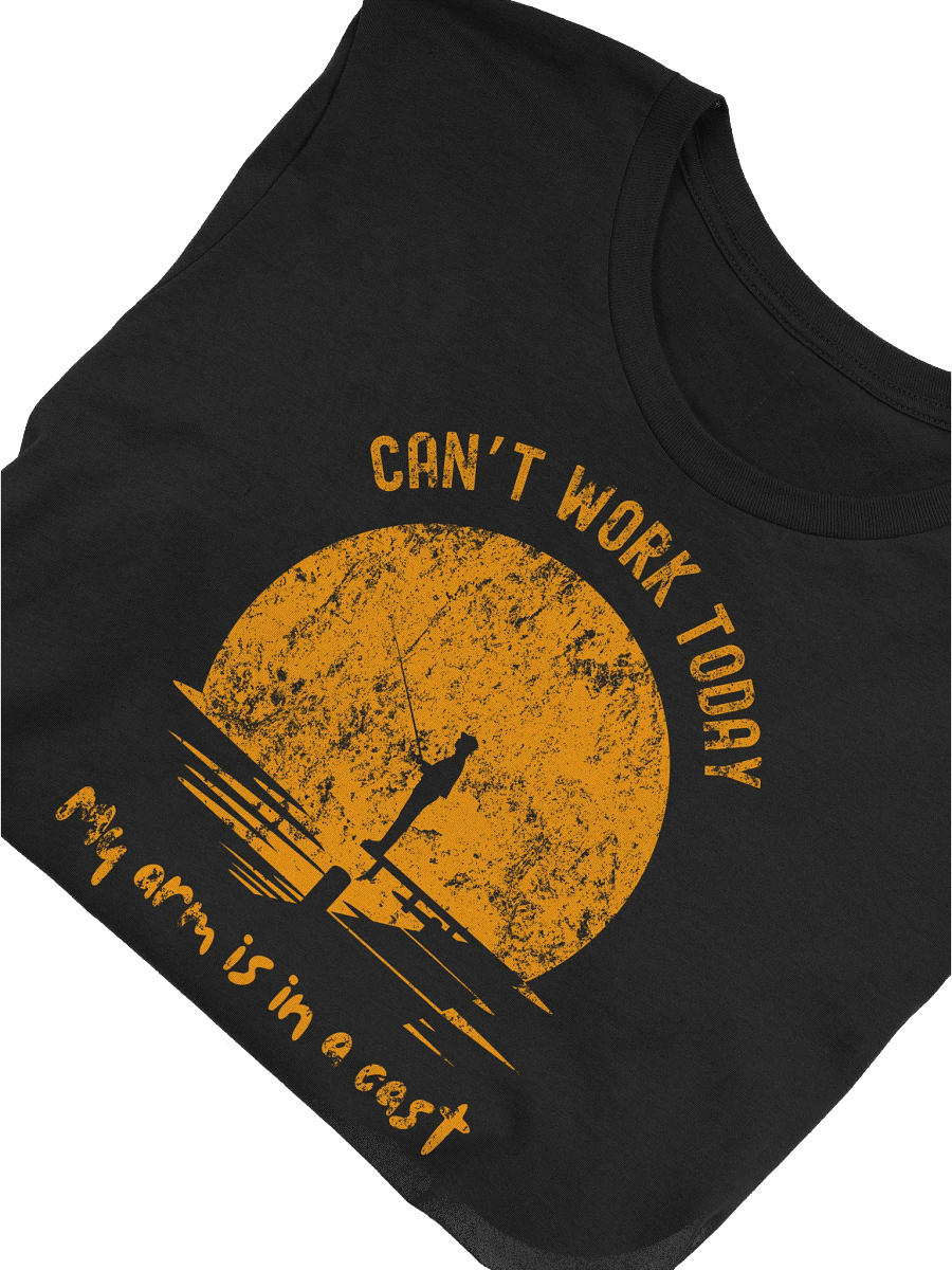 Funny Retro Sunset Fishing T-Shirt for Anglers, Gift for Fishermen & Women - Can't Work Today, My Arm Is in a Cast product image (52)