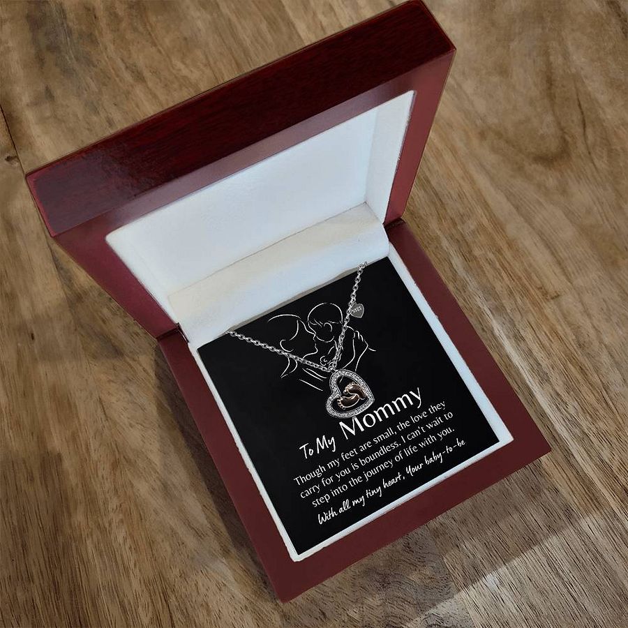 To My Mommy - Baby Feet Heart Necklace - Boundless Love product image (3)