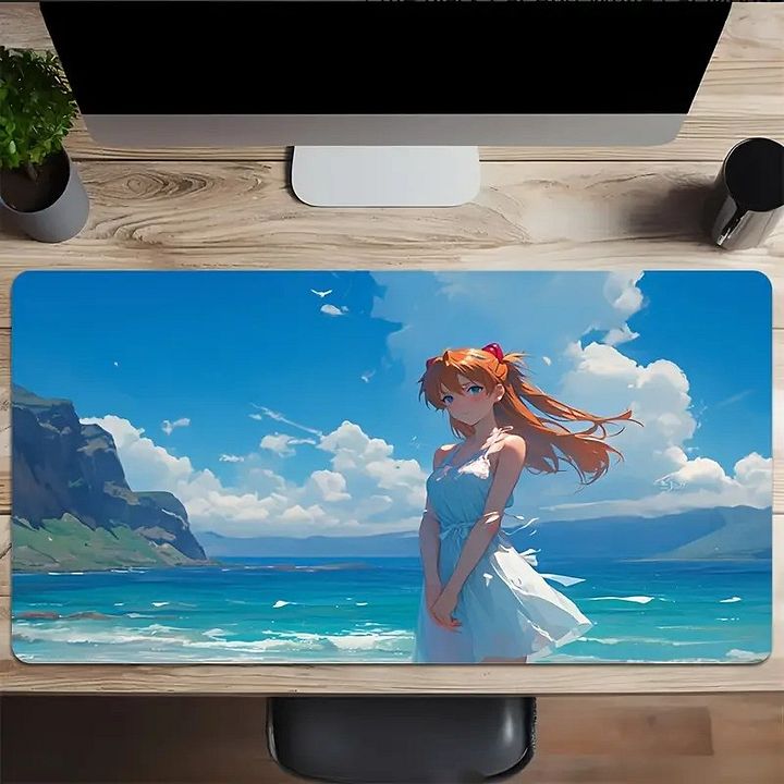 Asuka Langley Seaside Deskmat - 23x12 Inch Mousepad product image (1)