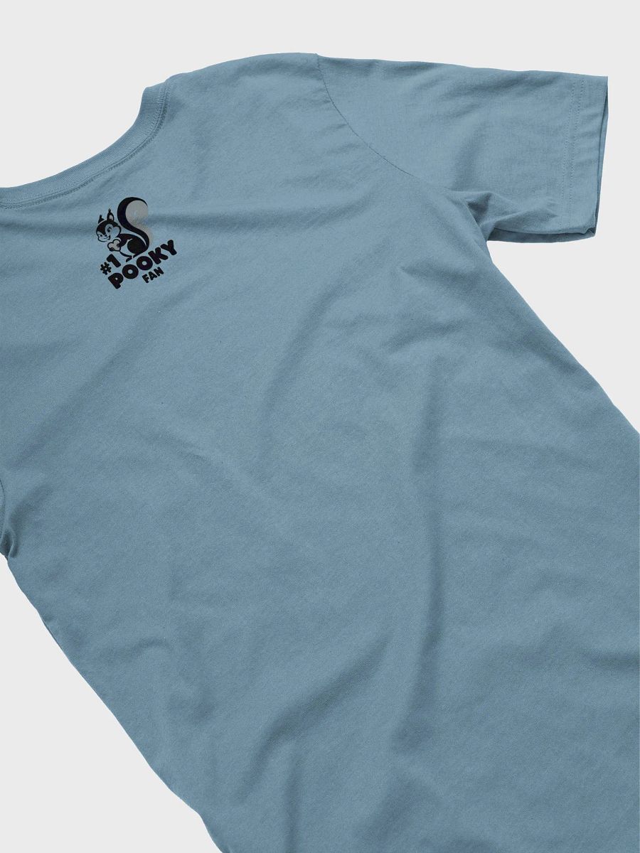 Pooky's #1 Fan T-Shirt, old school stensil art (eg Banksky), image on back of shirt by collar as well product image (4)