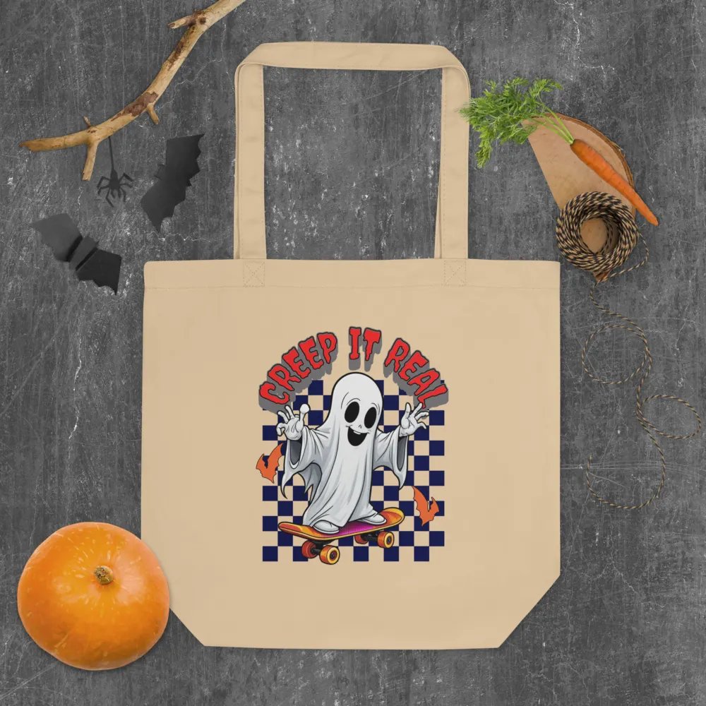 Creep It Real Ghost Skateboard Tote Bag product image (4)