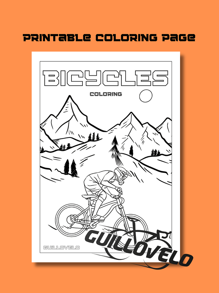 FREE PRINTABLE BICYCLE COLORING PAGE product image (1)