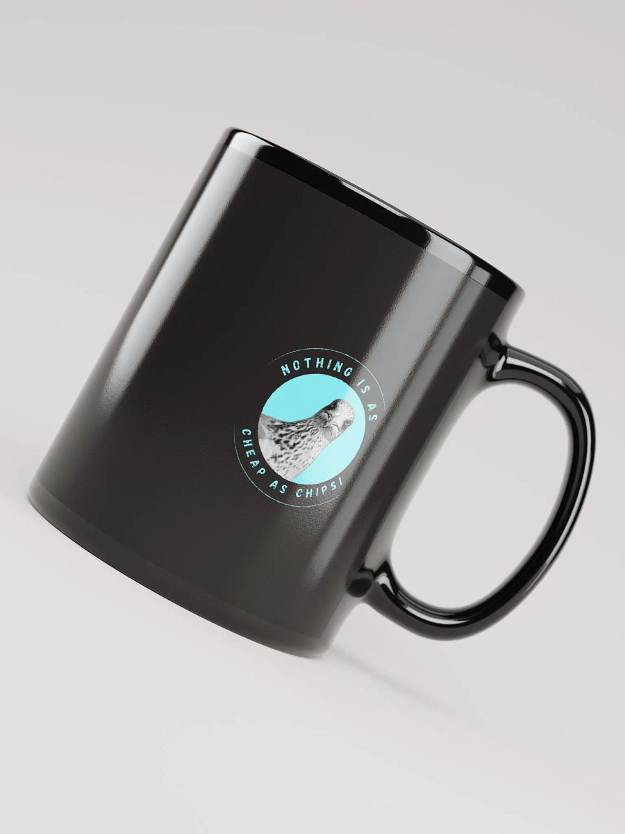 Gavin the Gull - Nothing is as Cheap as Chips Sky Blue Black Glossy Mug product image (8)