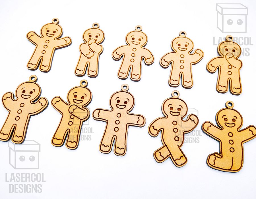 Gingerbread Cookies Christmas Ornaments Set 1 - Laser Cut Files product image (8)