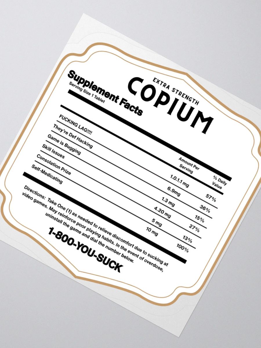 Copium Back Label Sticker product image (2)