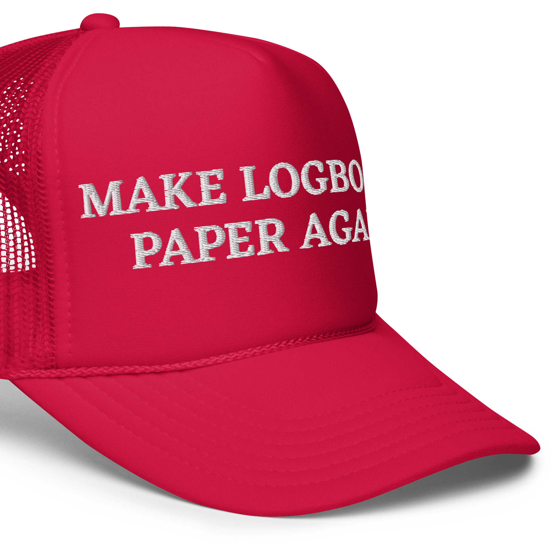 MAKE LOGBOOKS PAPER AGAIN Foam Trucker Hat product image (17)
