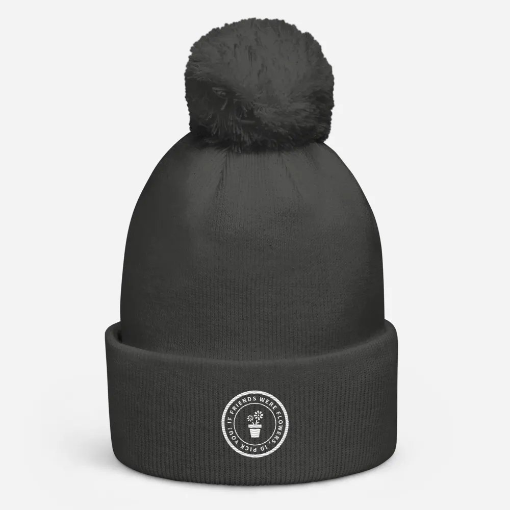 If Friends Were Flowers Pom Pom Beanie (Grey) product image (2)