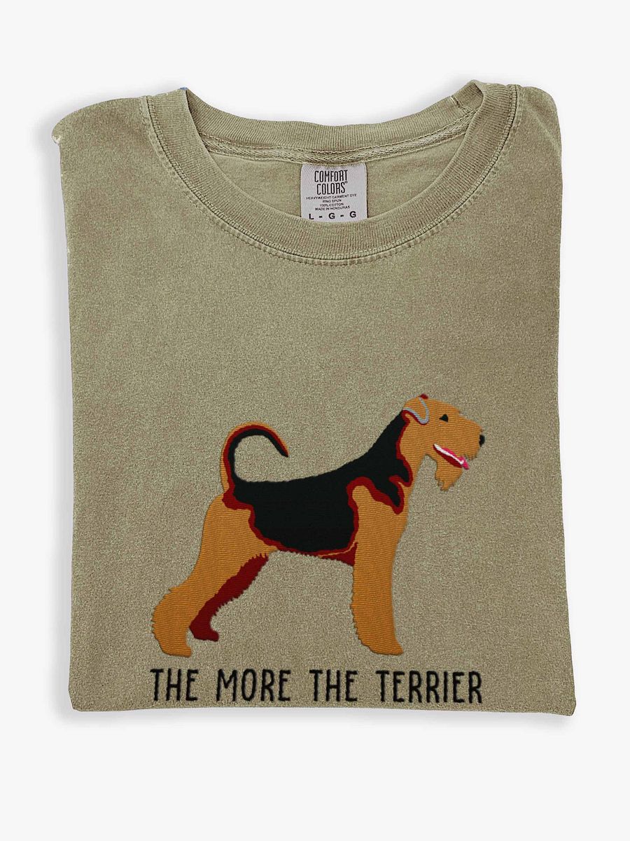 The More The Terrier T-Shirt(Embroidered) of an Airedale Terrier product image (1)