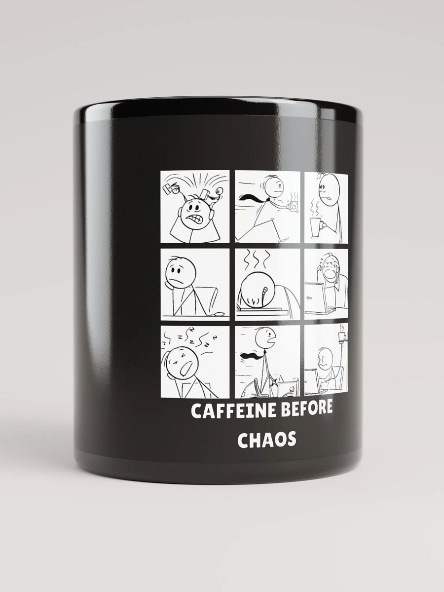 CAFFEINE BEFORE CHAOS- Glossy Coffee Mug product image (1)