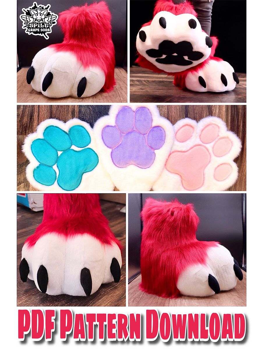 Plantigrade 2.0 Stompy Fursuit Feetpaw Indoor and Outdoor Pattern [PDF DOWNLOAD] product image (1)