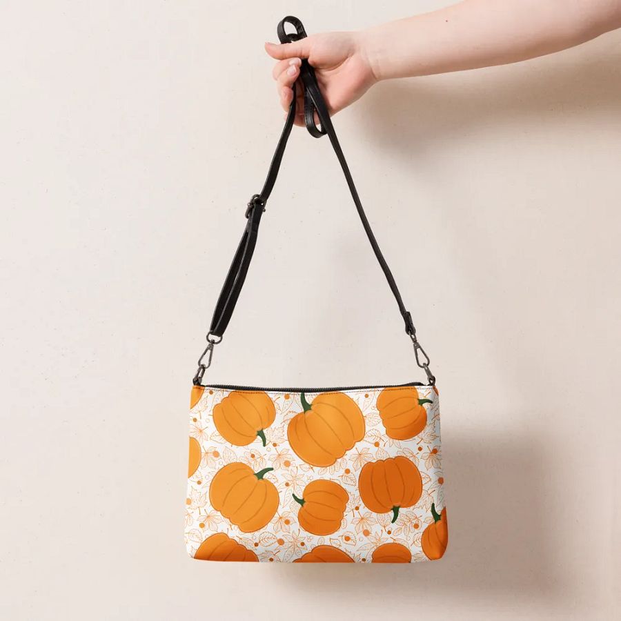 Chic Pumpkin Pattern Fall Crossbody Bag | Autumn Accessories