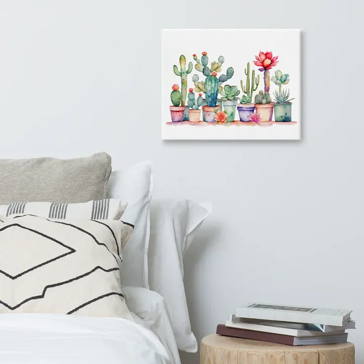 Colorful Potted Cacti And Succulents Canvas product image (2)