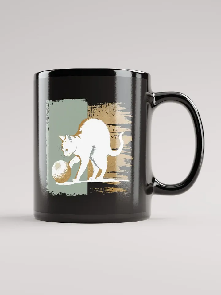 Holiday cat charm -black mug product image (1)