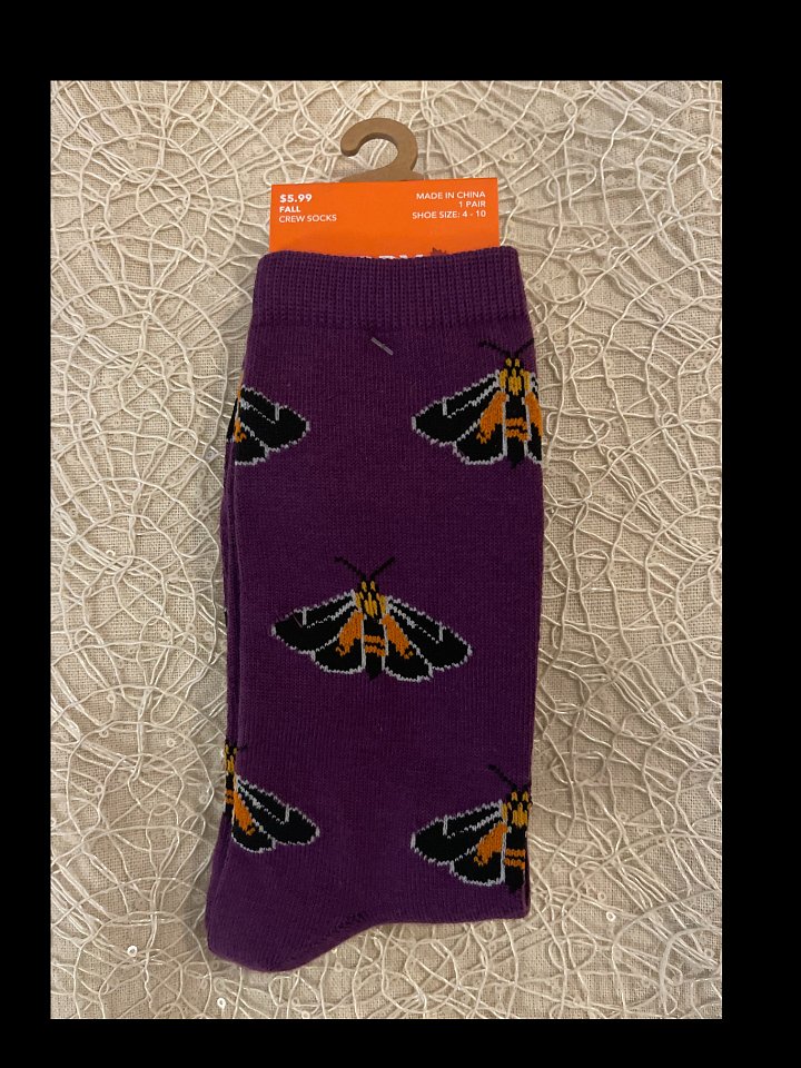 Purple Butterfly Crew Socks product image (1)